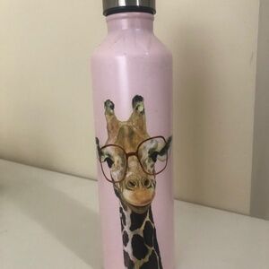 Giraffe hot cold insulated stainless steel water bottle pink